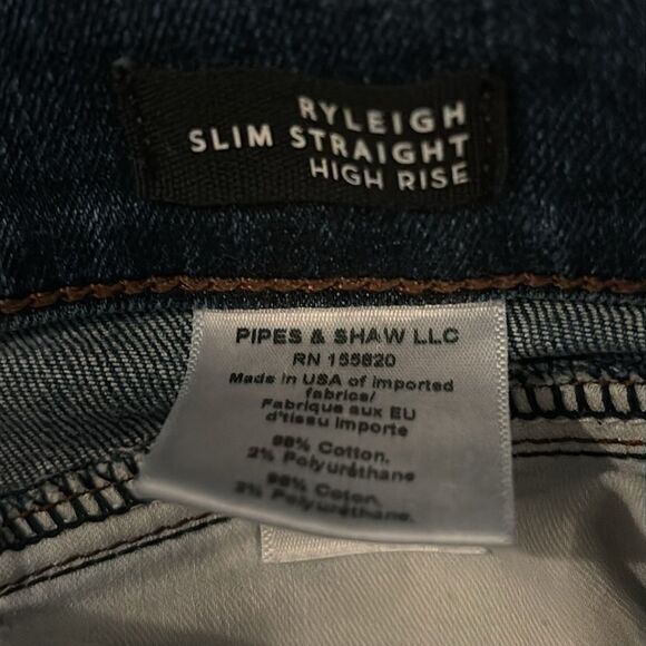 Veronica Beard Ryleigh Slim Straight High Rise Jean in Laguna Wash - Picture 6 of 11